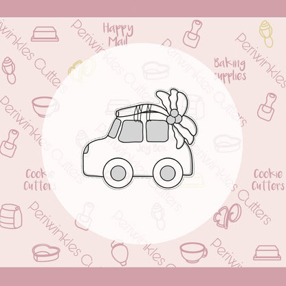 Car with Palm Tree Cookie Cutter - Periwinkles Cutters