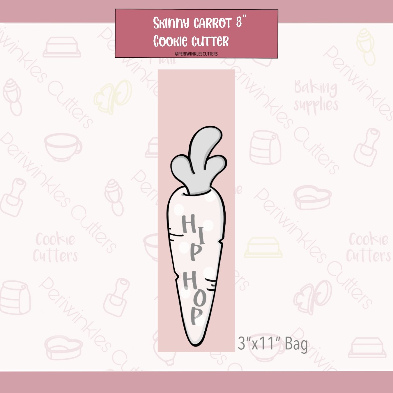 Carrot Long Cookie Cutter - Periwinkles Cutters