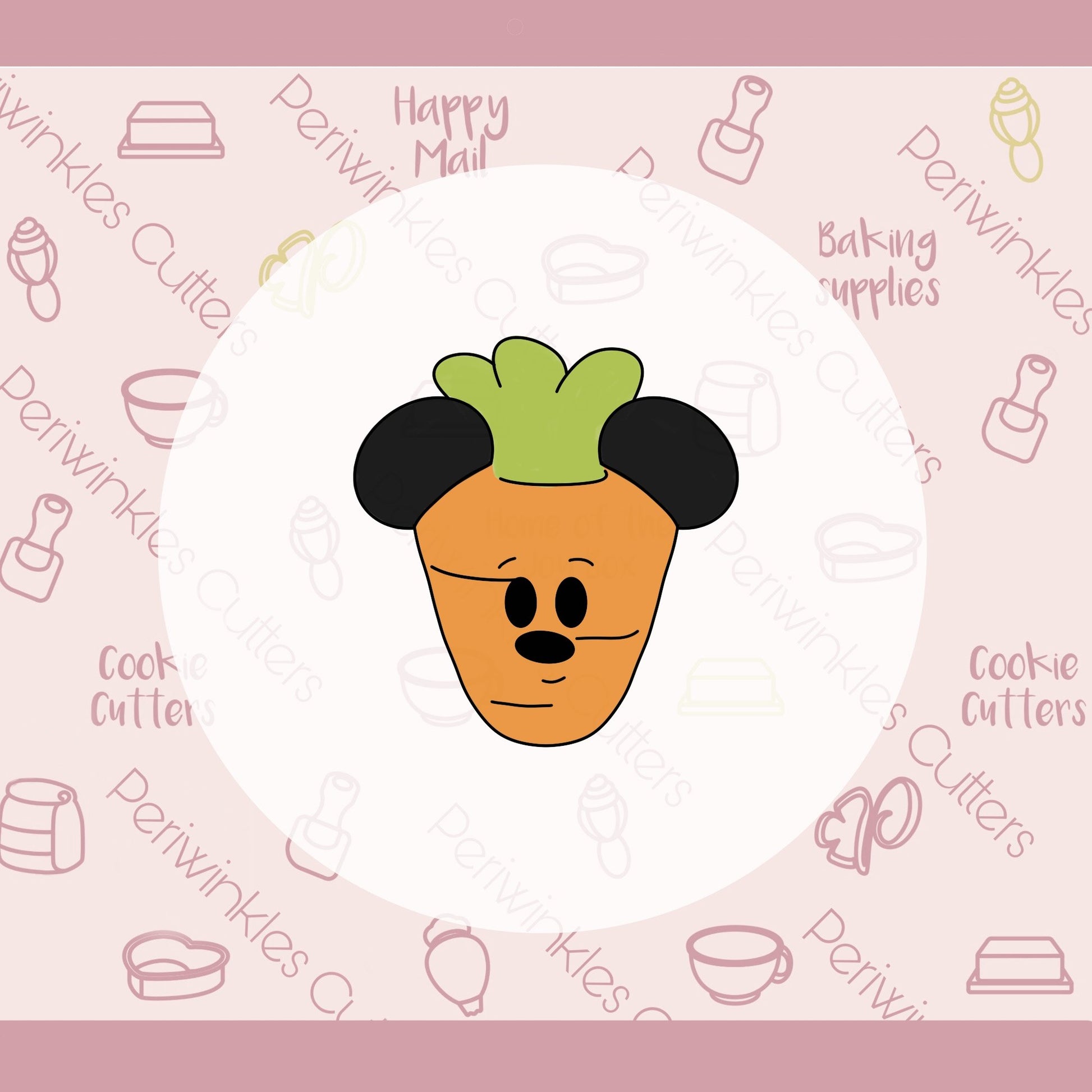 Carrot Mouse Ears Cookie Cutter - Periwinkles Cutters
