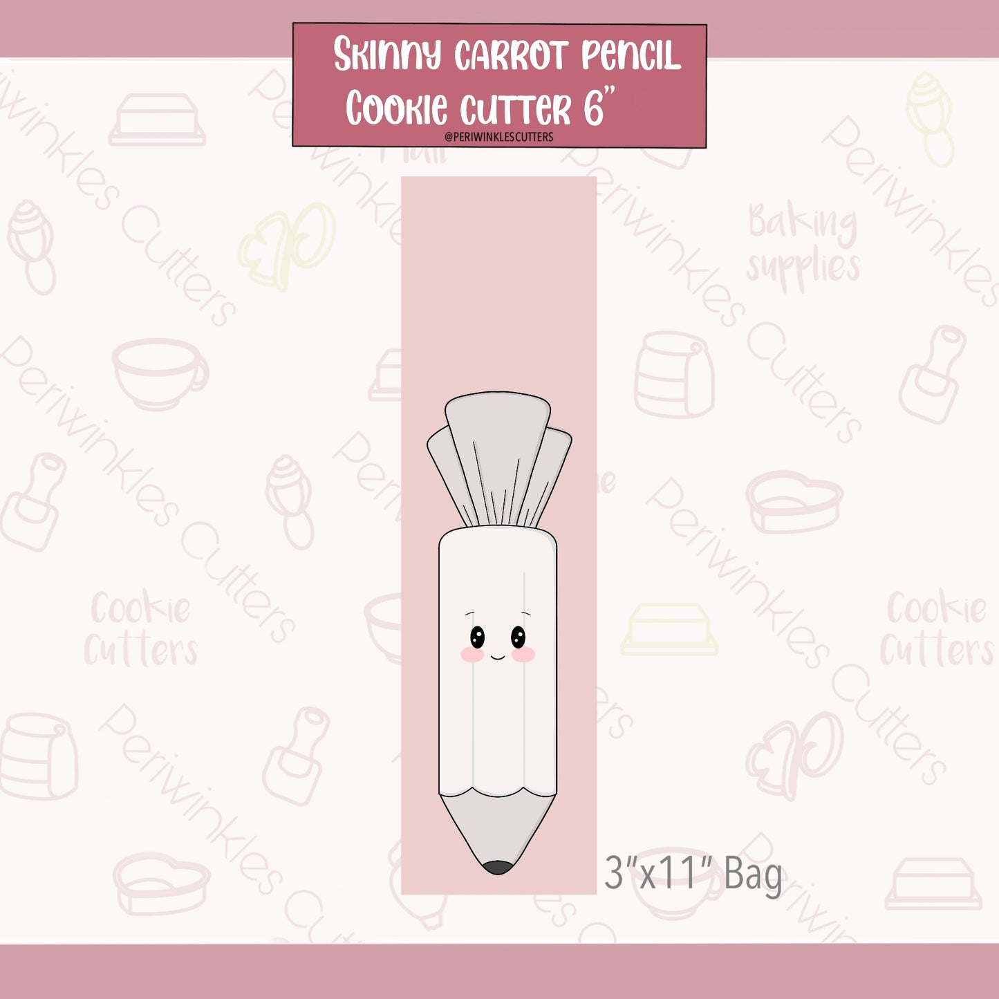 Carrot Pencil Long Cookie Cutter - Periwinkles Cutters