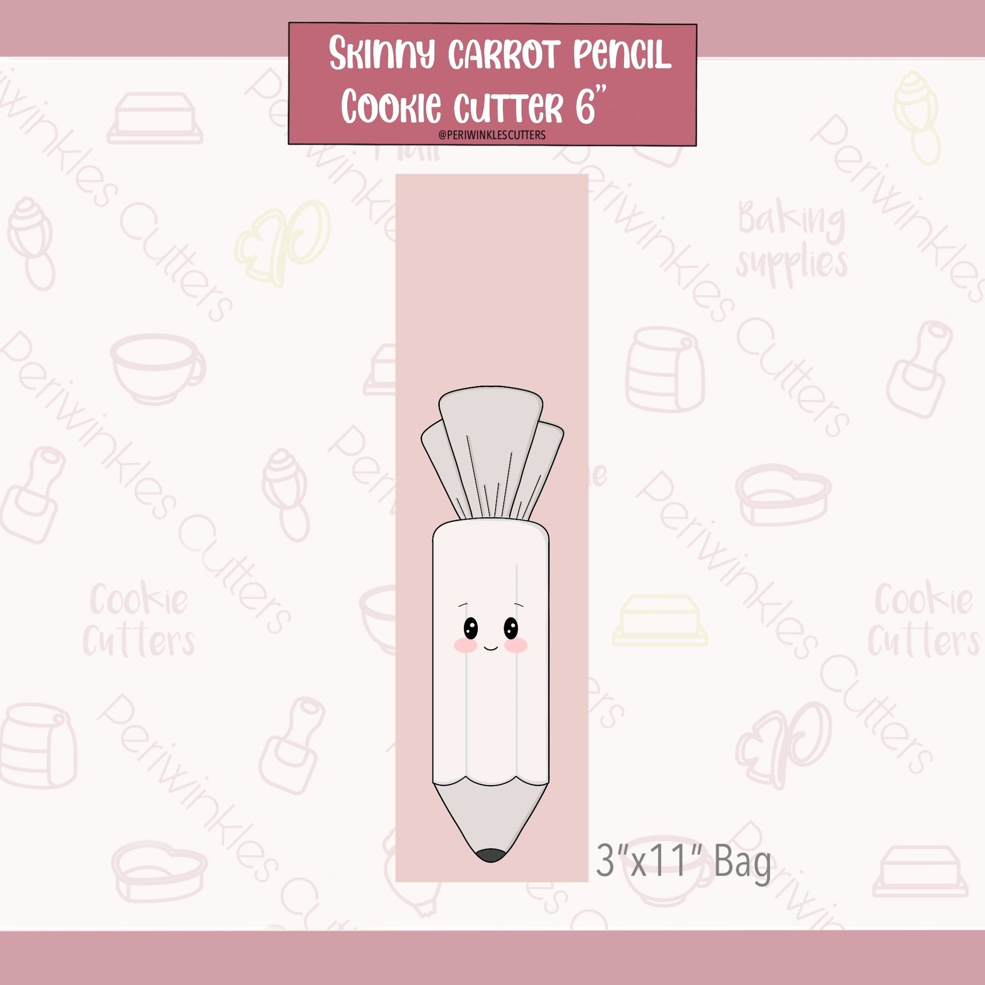 Carrot Pencil Long Cookie Cutter - Periwinkles Cutters