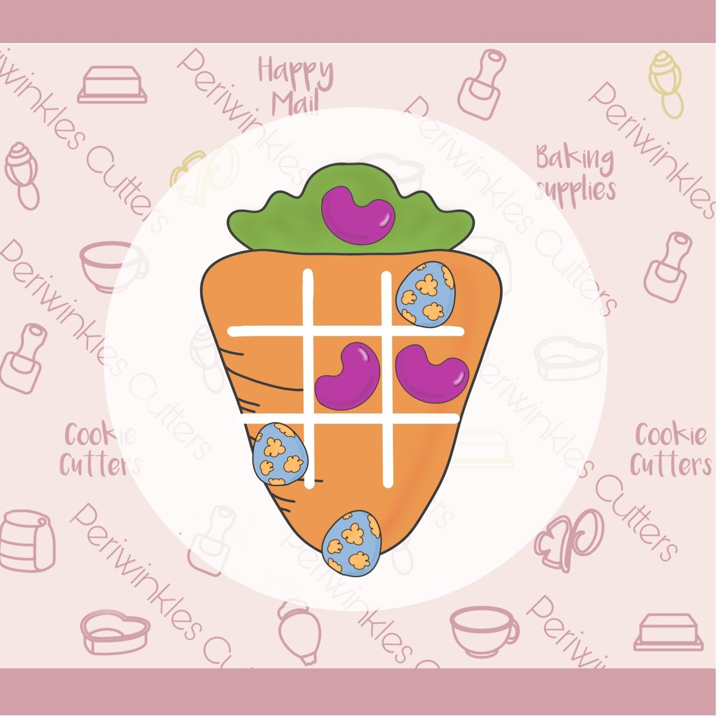 Carrot Tic-Tac-Toe Cookie Cutter - Periwinkles Cutters