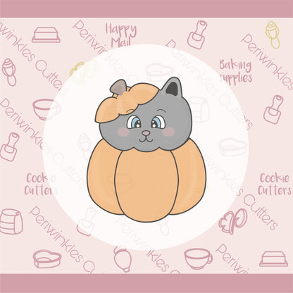 Cat in a Pumpkin Cookie Cutter - Periwinkles Cutters