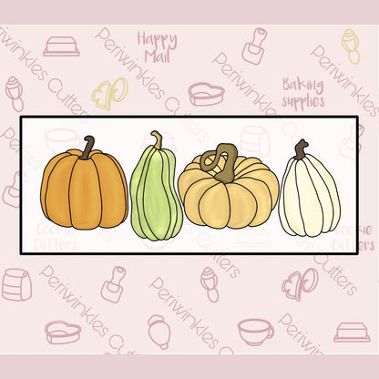 Chalk Pumpkins Set of 4 Cookie Cutter - Periwinkles Cutters