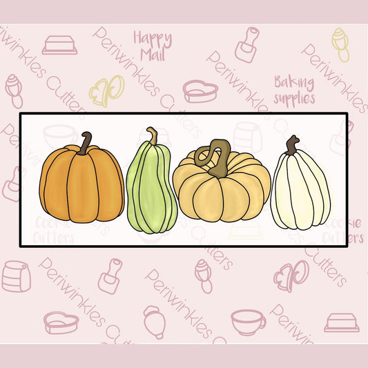 Chalk Pumpkins Set of 4 Cookie Cutter - Periwinkles Cutters