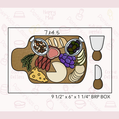 Charcuterie Board Cookie Cutter All Pieces - Periwinkles Cutters