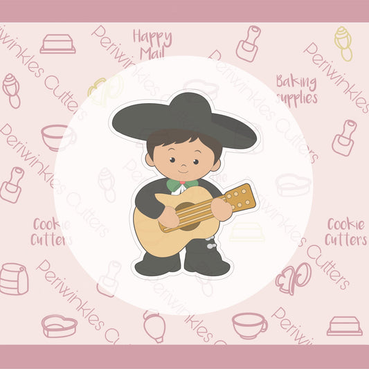 Charros With Guitar Cookie Cutter - Periwinkles Cutters