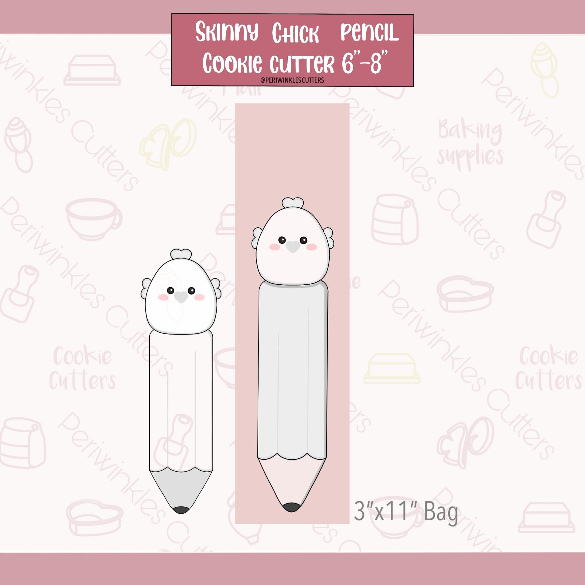 Chick Pencil Long Cookie Cutter - Periwinkles Cutters