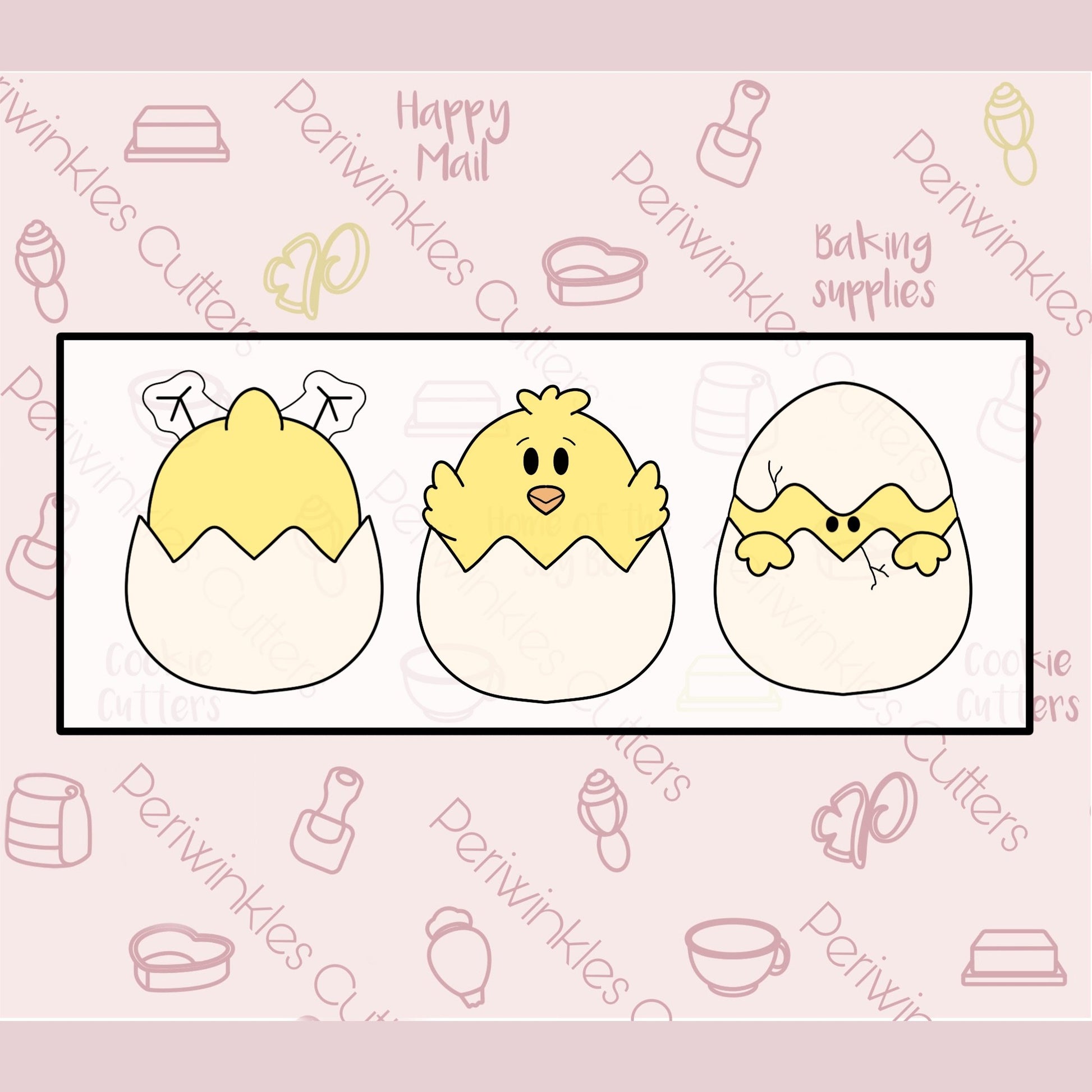 Chick Trio 3 Pieces Set Cookie Cutter - Periwinkles Cutters