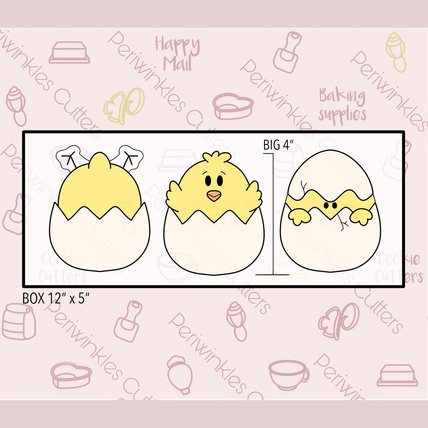 Chick Trio 3 Pieces Set Cookie Cutter - Periwinkles Cutters