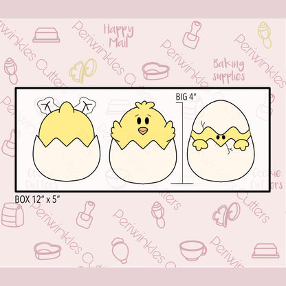 Chick Trio 3 Pieces Set Cookie Cutter - Periwinkles Cutters