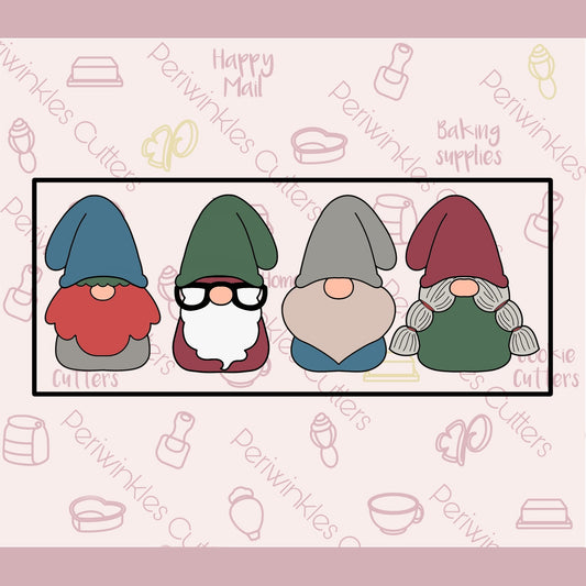 Christmas Gnomes Set of 4 Cookie Cutters - Periwinkles Cutters