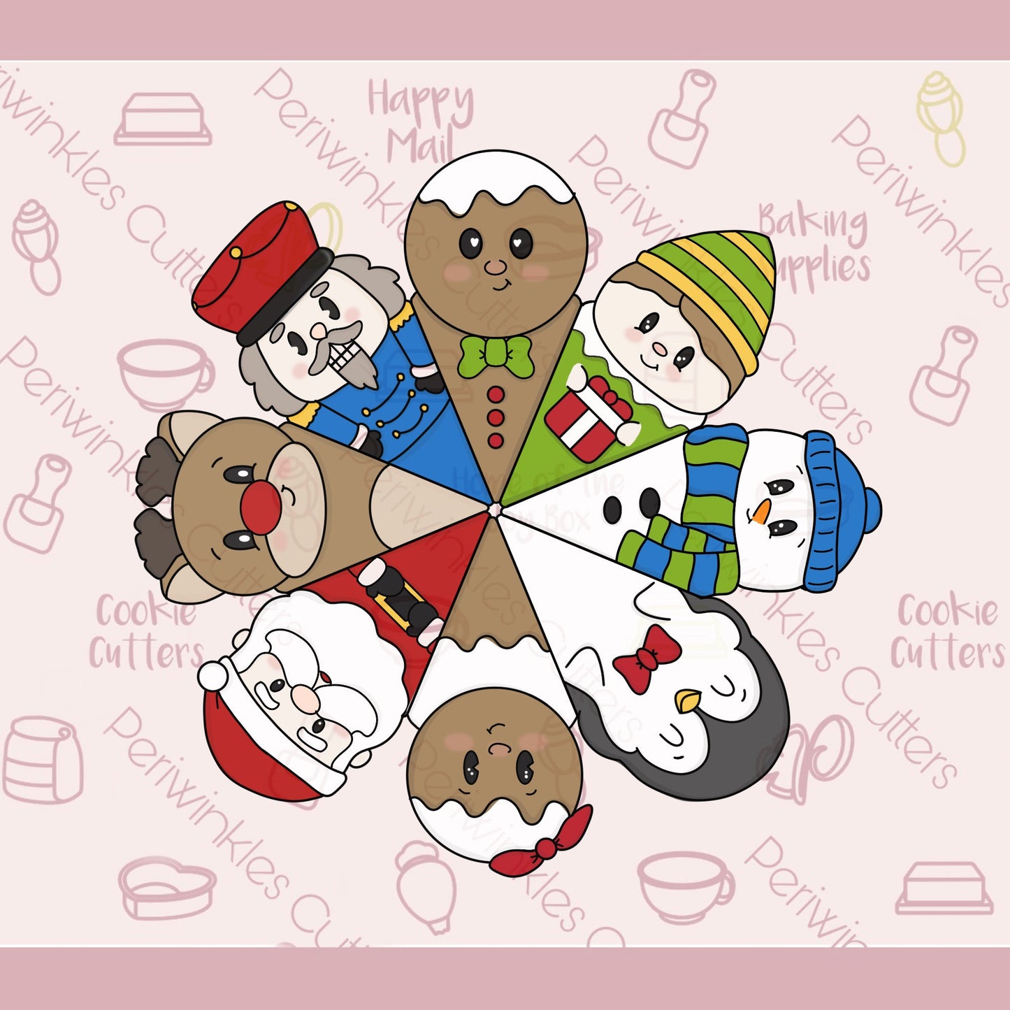 Christmas Platter 8 Pieces Cookie Cutter - Periwinkles Cutters