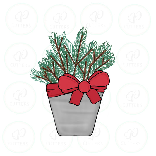 Christmas Pot Cookie Cutter - Periwinkles Cutters