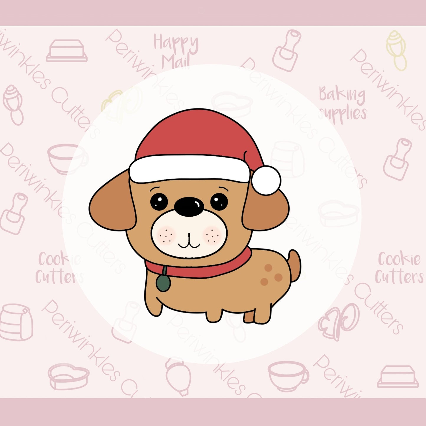 Christmas Puppy Cookie Cutter - Periwinkles Cutters