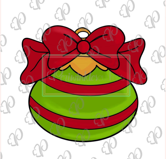 Christmas Round Ornament with Bow Cookie Cutter - Periwinkles Cutters