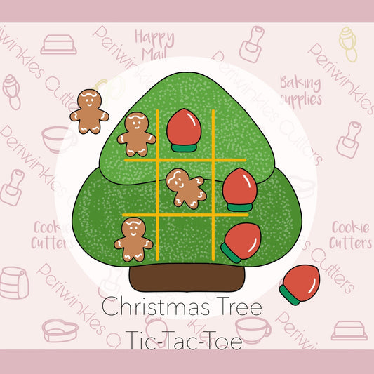 Christmas Tree Tic Tac Toe - Cookie Cutter - Periwinkles Cutters