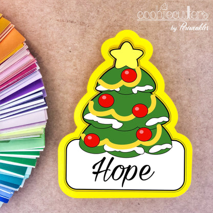Christmas Tree with Banner Cookie Cutter - Periwinkles Cutters