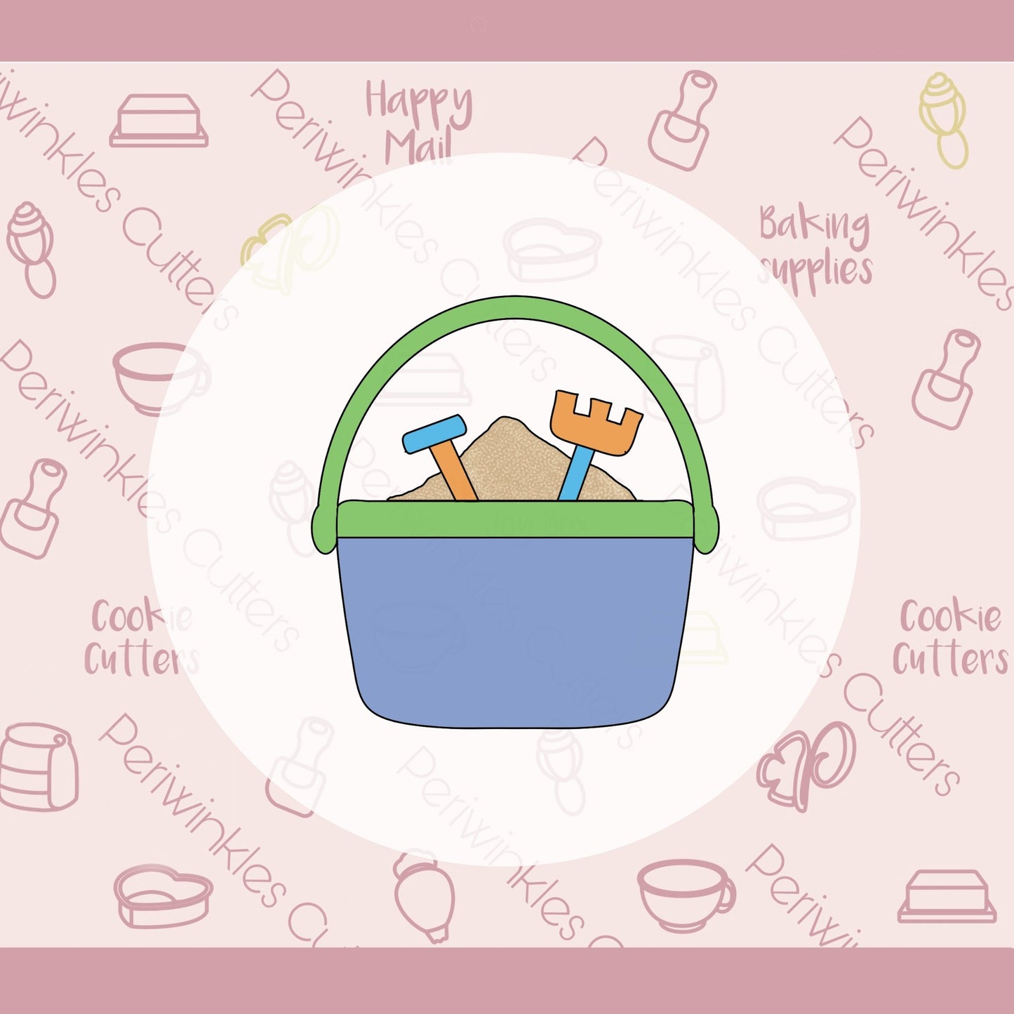 Chubby Beach Bucket Cookie Cutter - Periwinkles Cutters