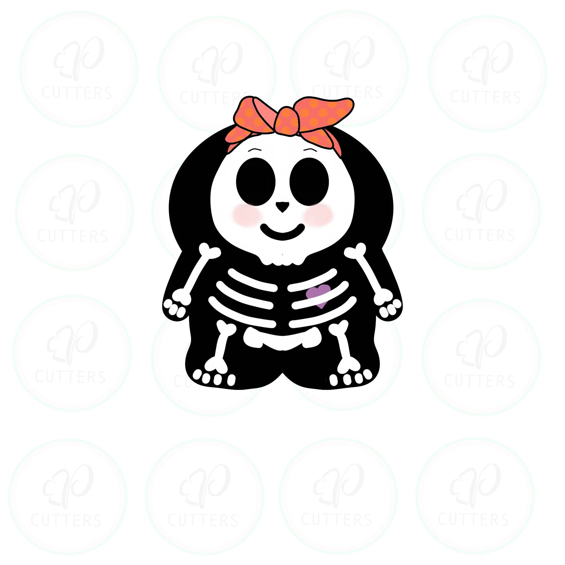 Chubby Girly Skeleton Cookie Cutter - Periwinkles Cutters