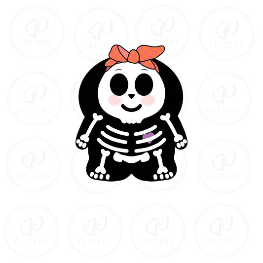 Chubby Girly Skeleton Cookie Cutter - Periwinkles Cutters