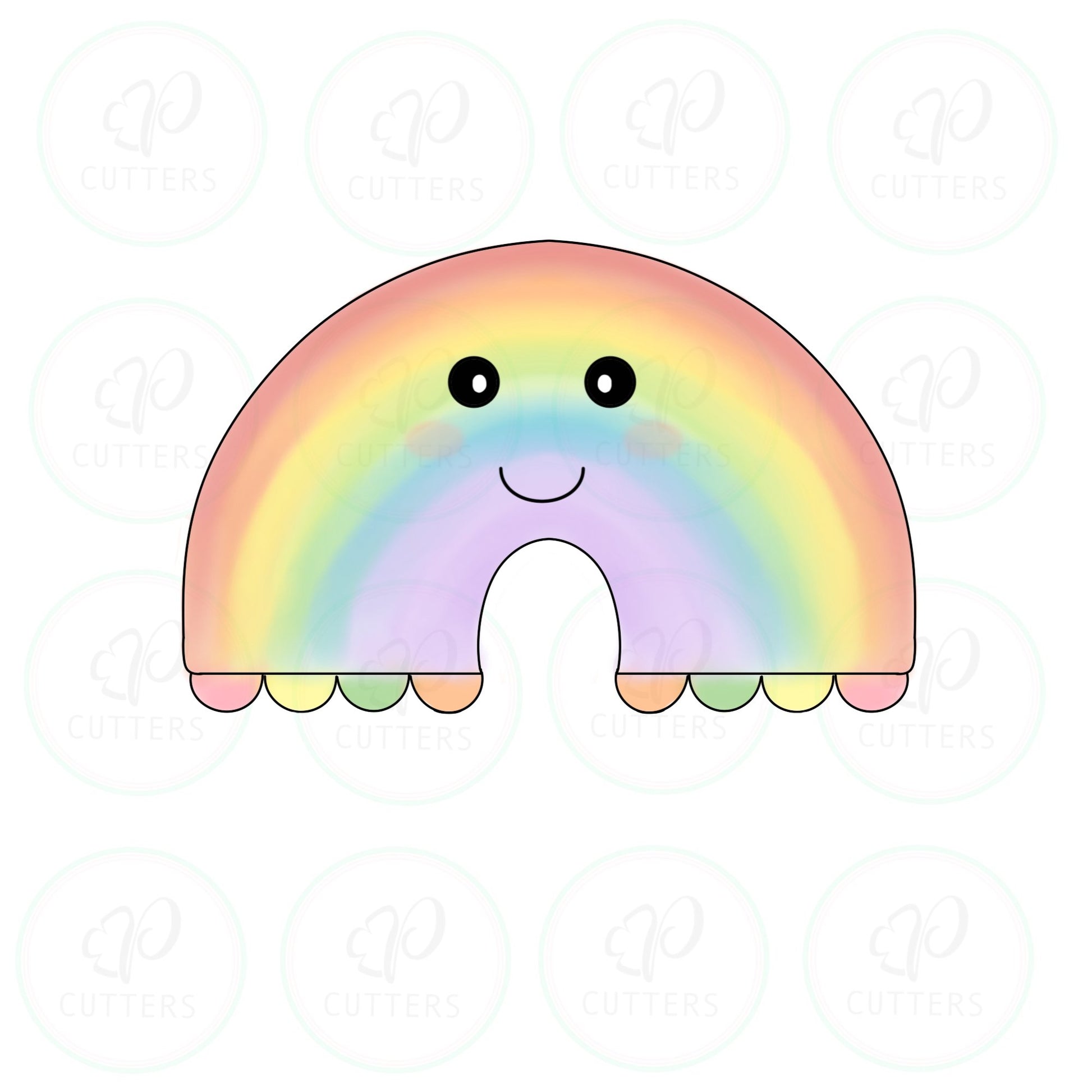 Chubby Modern Rainbow Cookie Cutter - Periwinkles Cutters