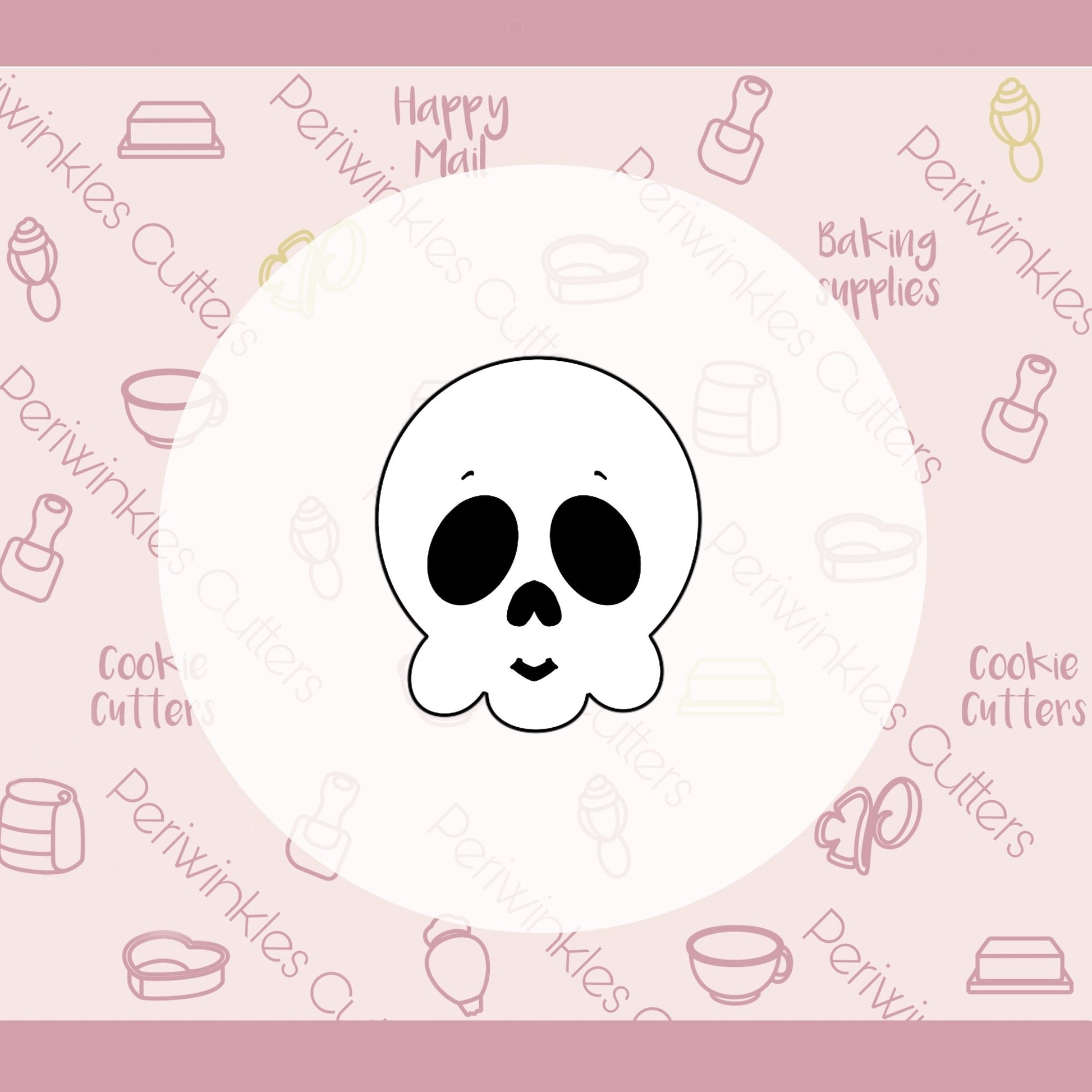 Chubby Skull Cookie Cutter - Periwinkles Cutters
