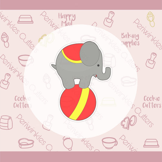 Circus Elephant on Ball Cookie Cutter - Periwinkles Cutters