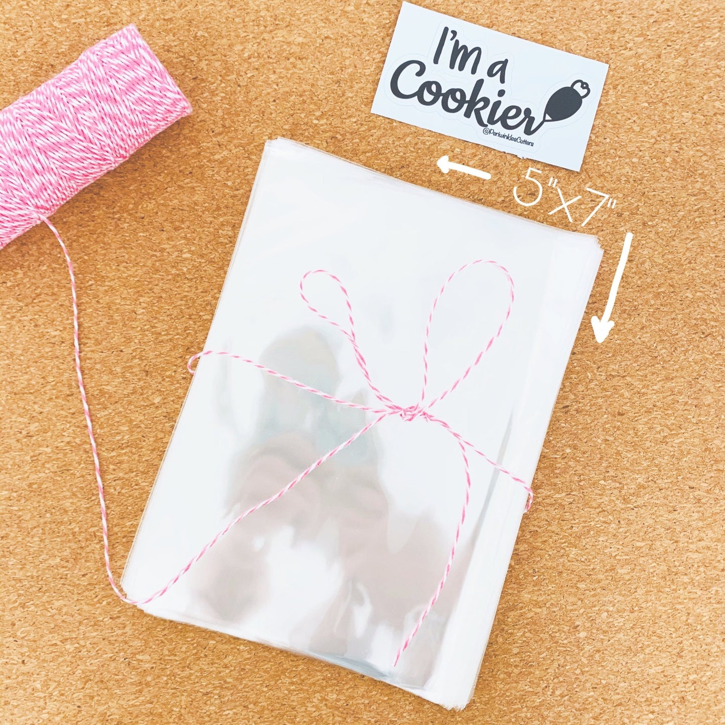 Clear Cellophane Cookie Bag - Periwinkles Cutters
