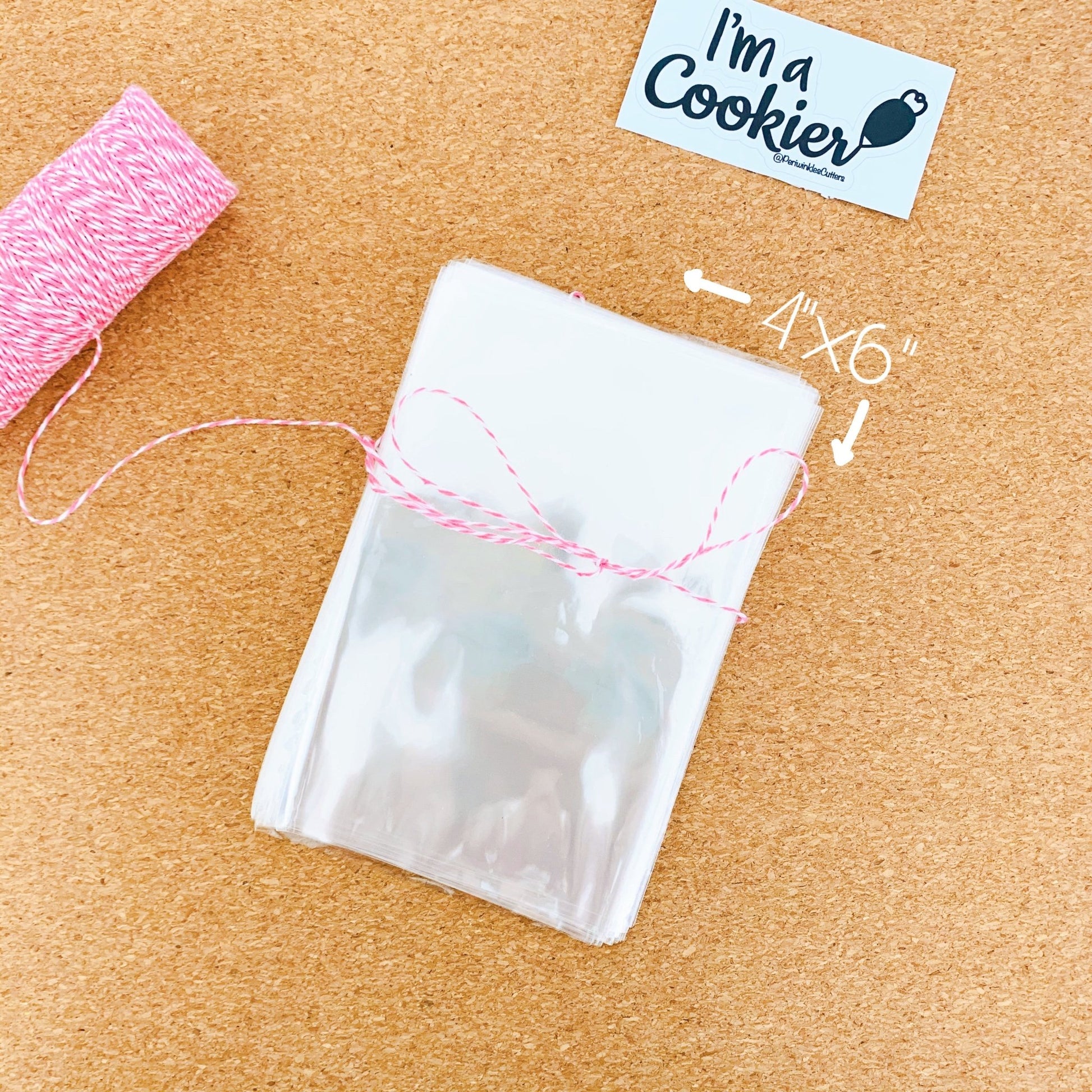 Clear Cellophane Cookie Bag - Periwinkles Cutters