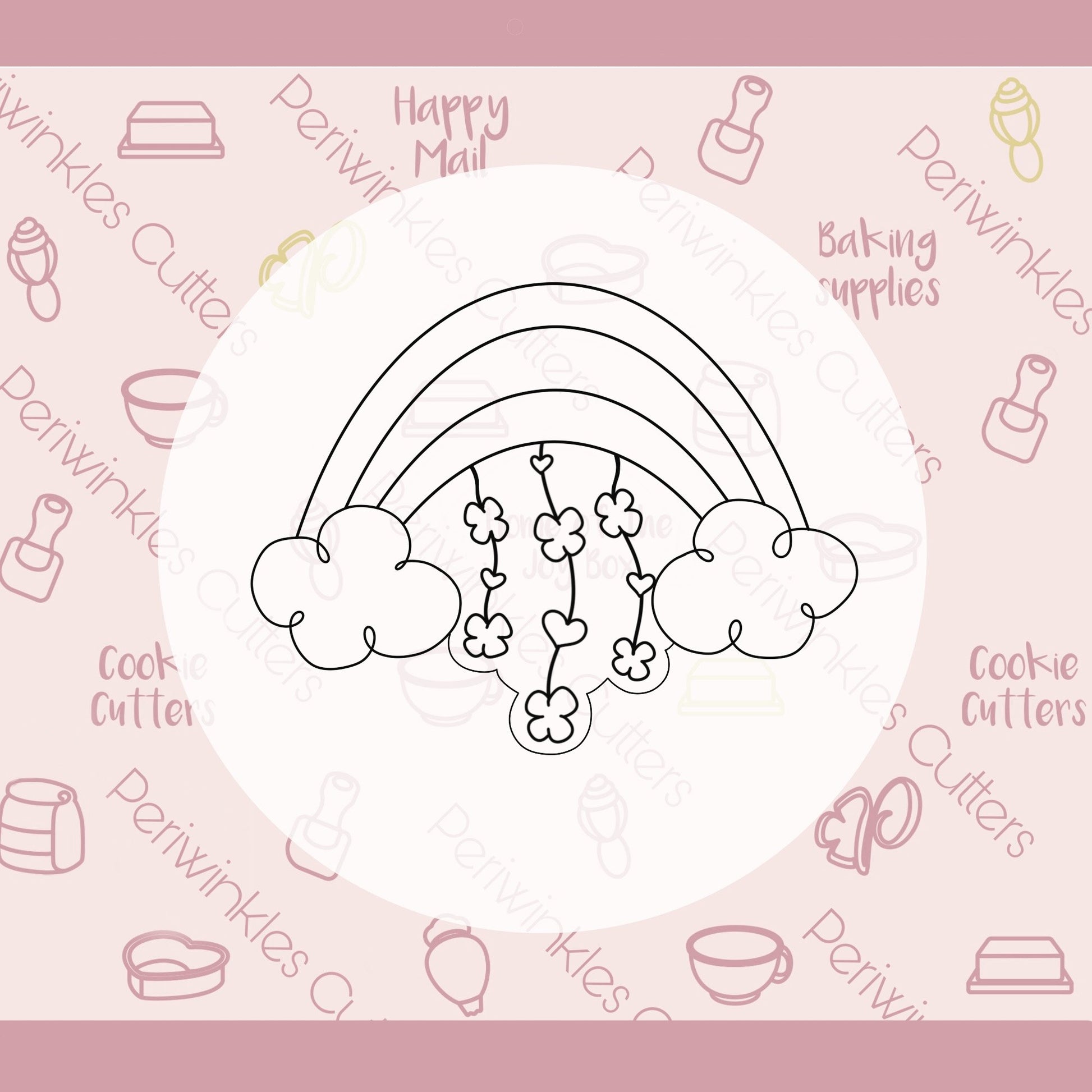Clover Rainbow Shower Cookie Cutter - Periwinkles Cutters