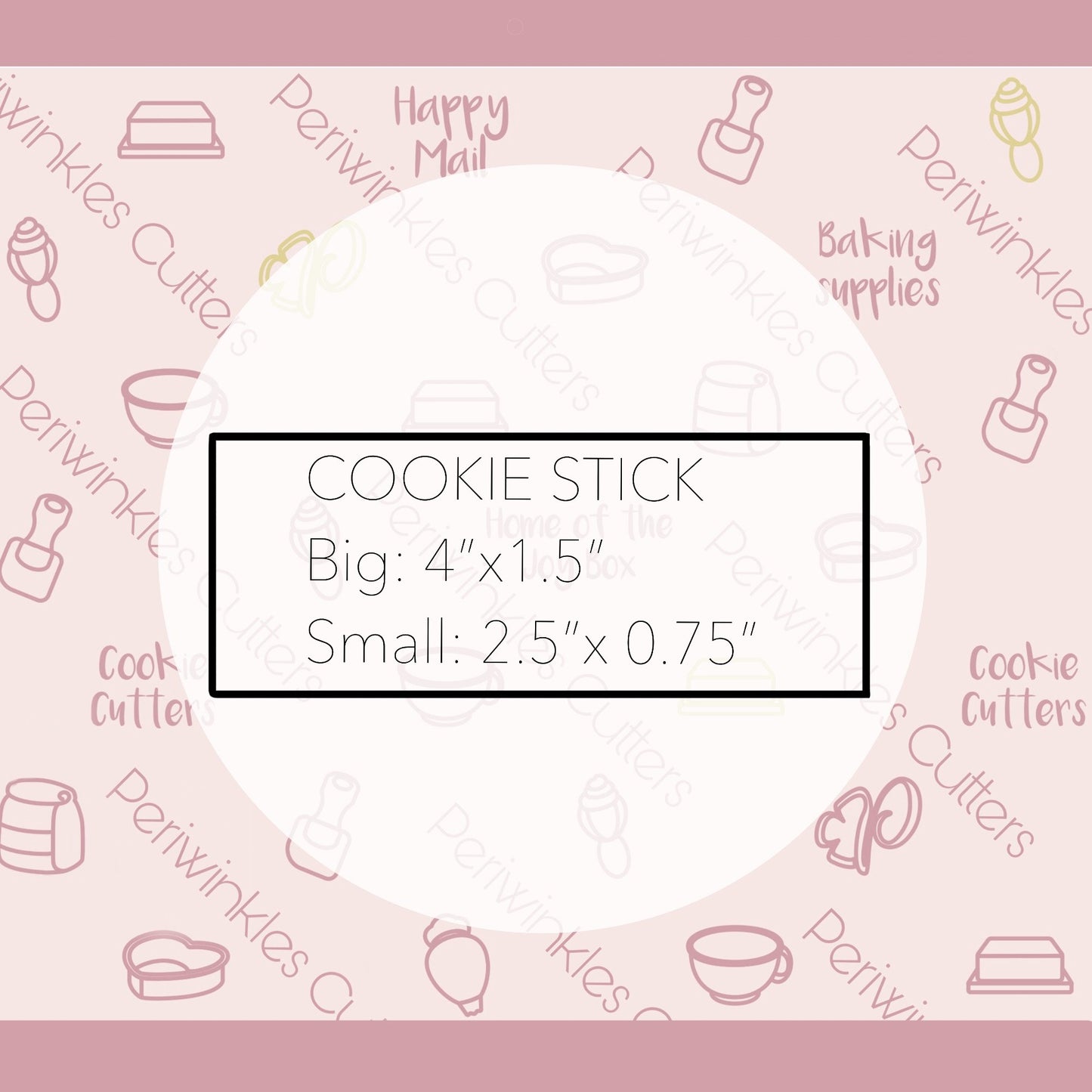 Cookie Skinny Stick Cookie Cutter - Periwinkles Cutters