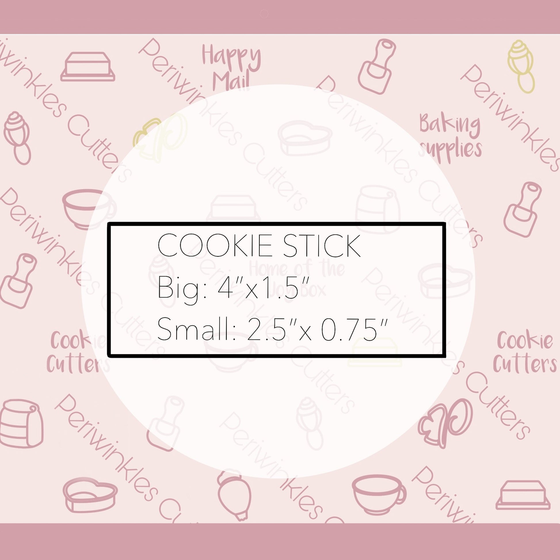 Cookie Skinny Stick Cookie Cutter - Periwinkles Cutters