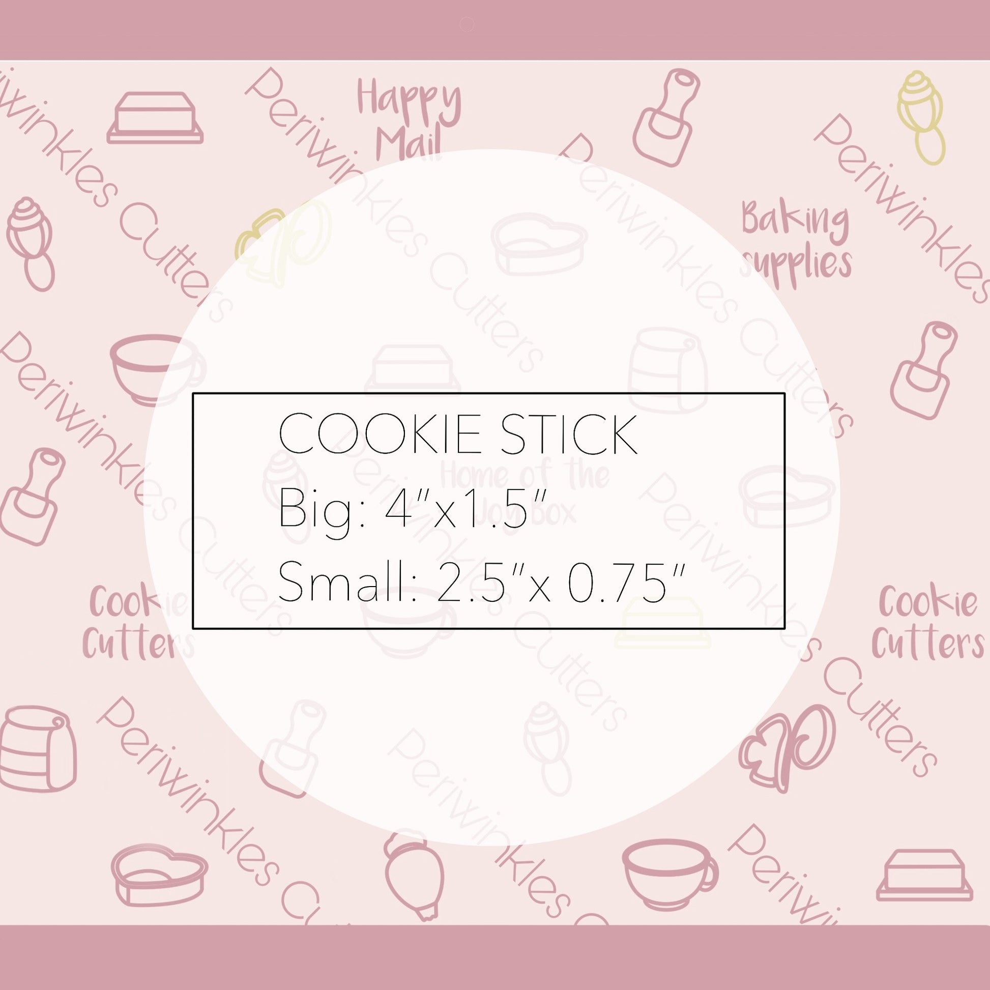 Cookie Skinny Stick Cookie Cutter - Periwinkles Cutters