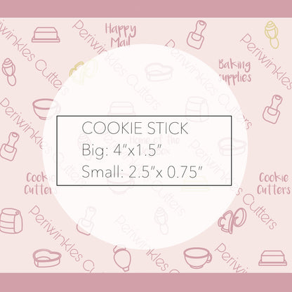 Cookie Skinny Stick Cookie Cutter - Periwinkles Cutters