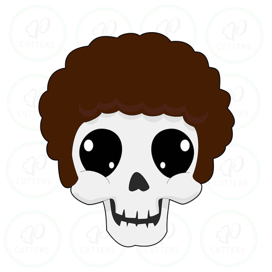 Cool Afro Hair Skull Cookie Cutter - Periwinkles Cutters