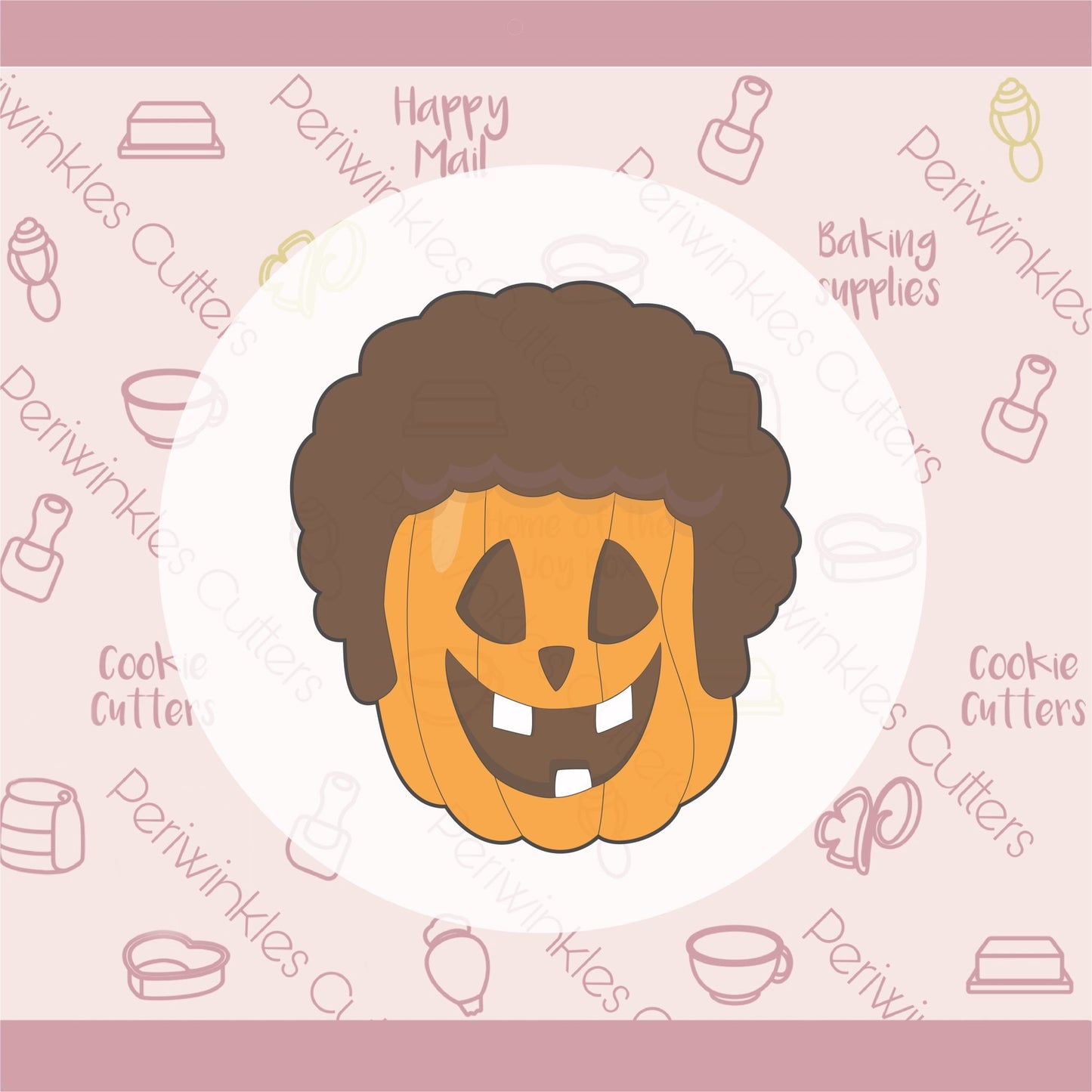 Cool Afro Pumpkin Cookie Cutter - Periwinkles Cutters