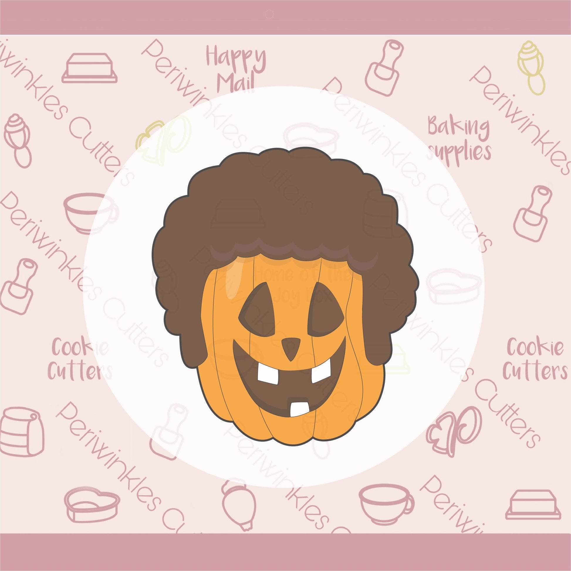 Cool Afro Pumpkin Cookie Cutter - Periwinkles Cutters
