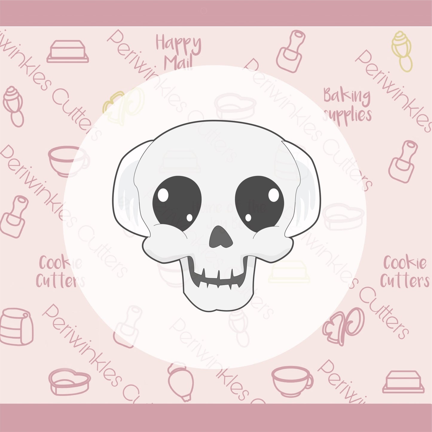 Cool Bald Skull Cookie Cutter - Periwinkles Cutters