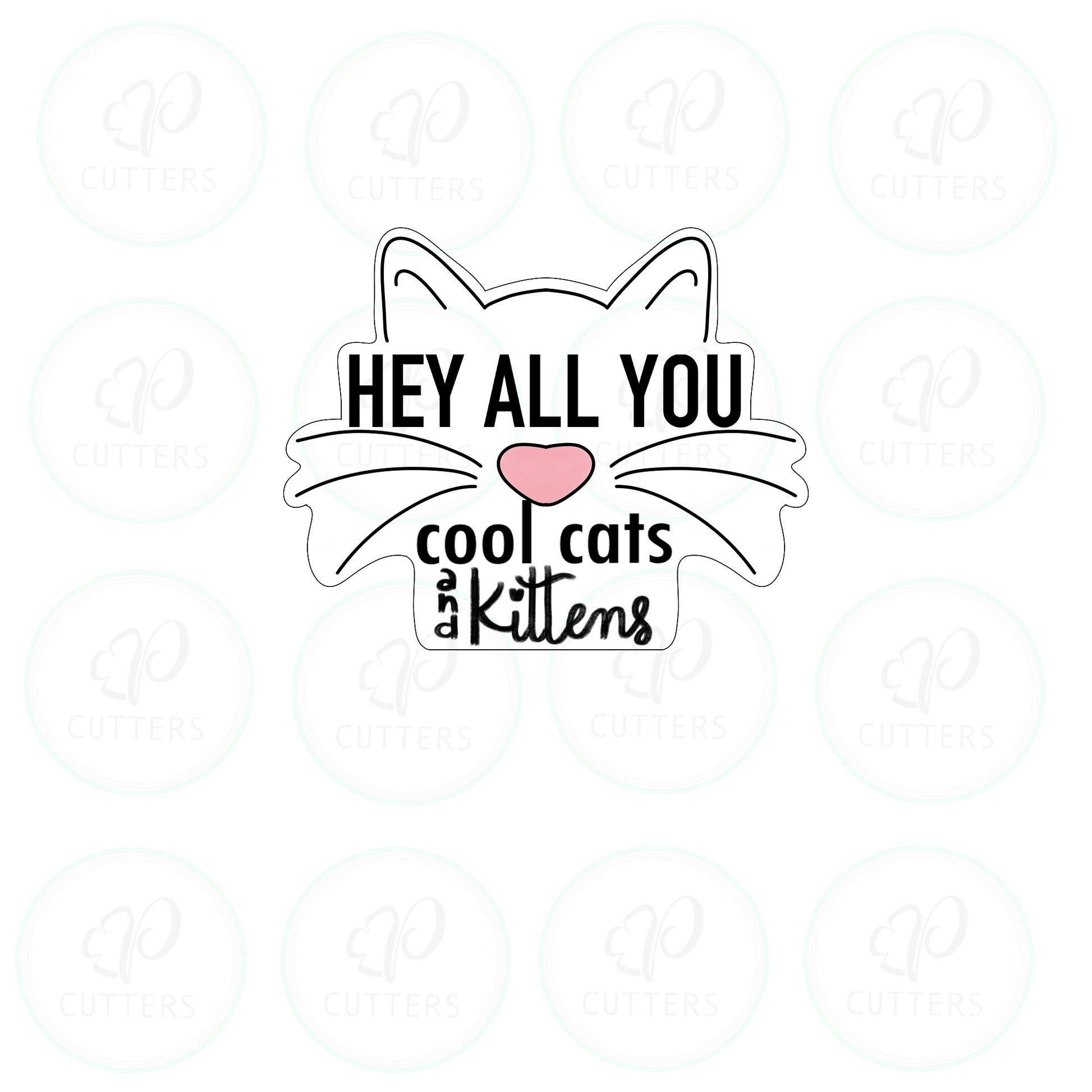 Cool Cats Plaque Cookie Cutter - Periwinkles Cutters