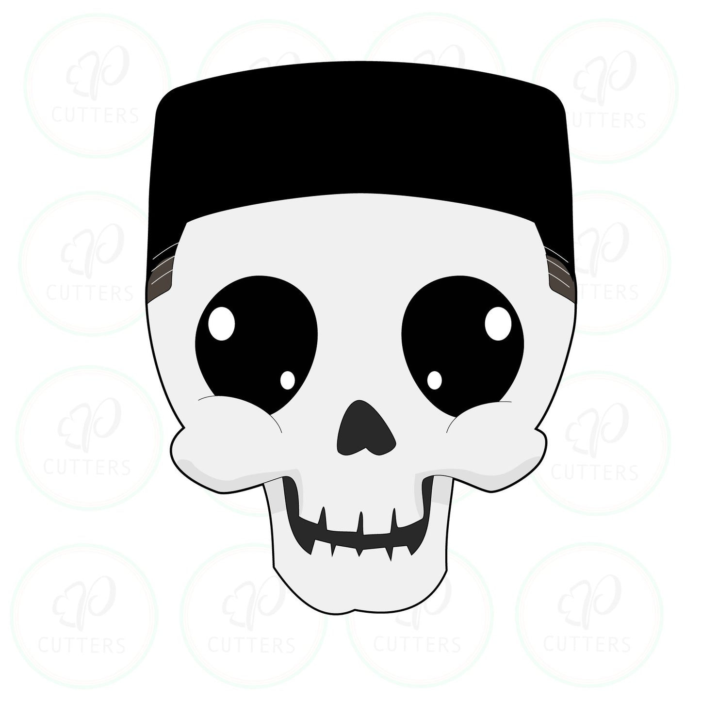 Cool Hi-Top Fade Hair Skull Cookie Cutter - Periwinkles Cutters