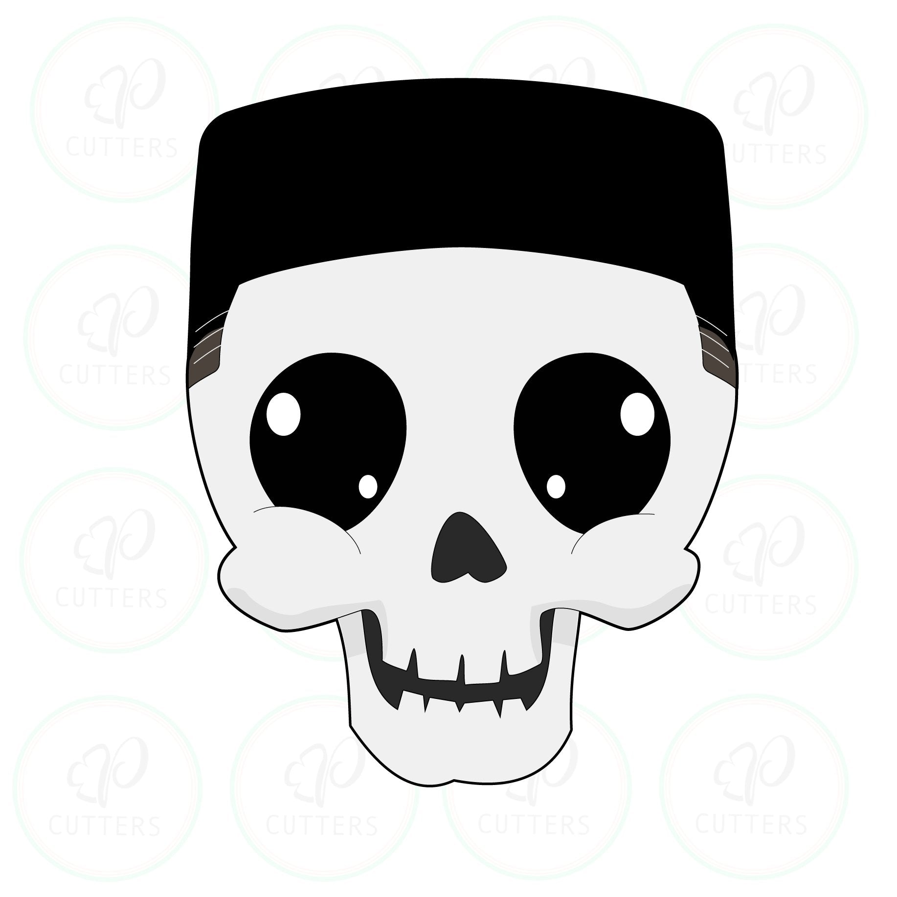Cool Hi-Top Fade Hair Skull Cookie Cutter - Periwinkles Cutters