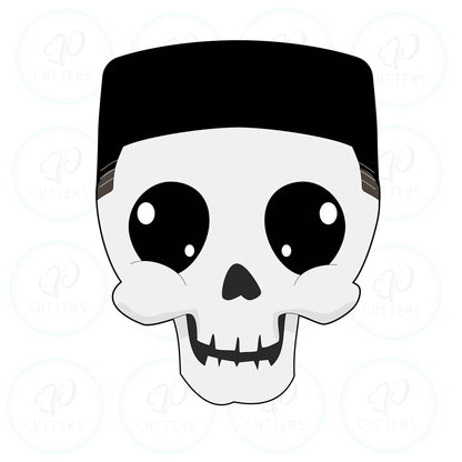 Cool Hi-Top Fade Hair Skull Cookie Cutter - Periwinkles Cutters