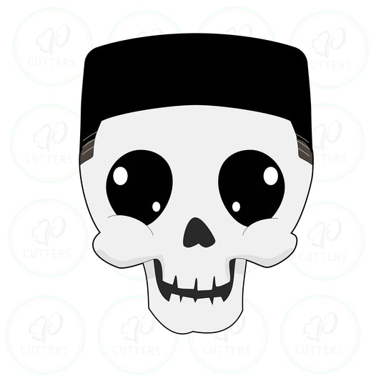 Cool Hi-Top Fade Hair Skull Cookie Cutter - Periwinkles Cutters