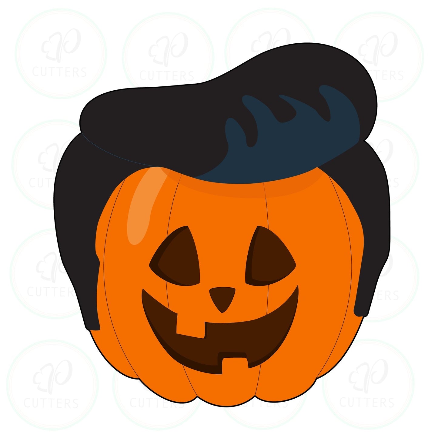 Cool Pompadour Hair Pumpkin Cookie Cutter - Periwinkles Cutters