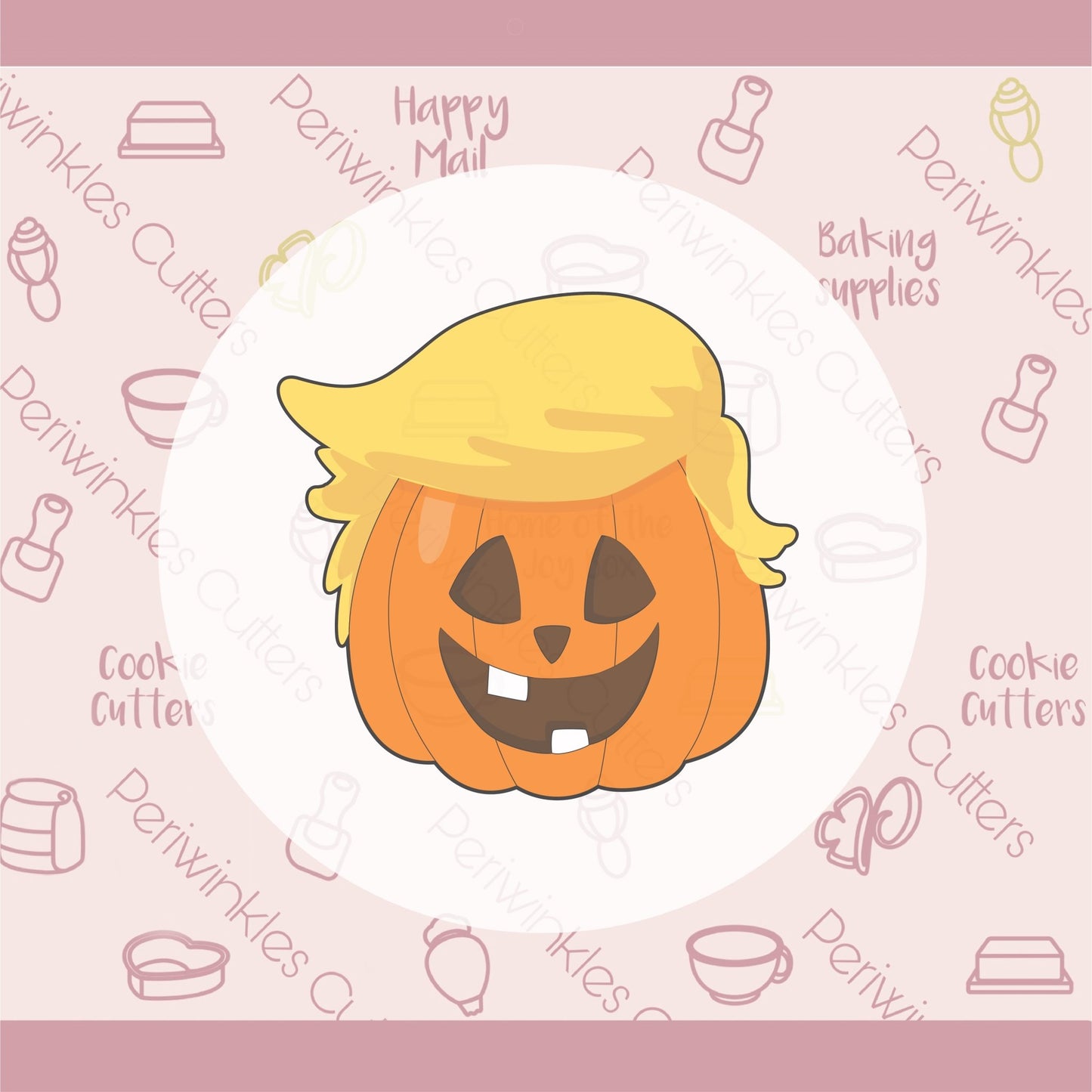 Cool Yellow Hair Pumpkin Cookie Cutter - Periwinkles Cutters