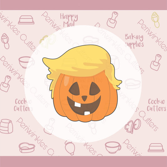 Cool Yellow Hair Pumpkin Cookie Cutter - Periwinkles Cutters