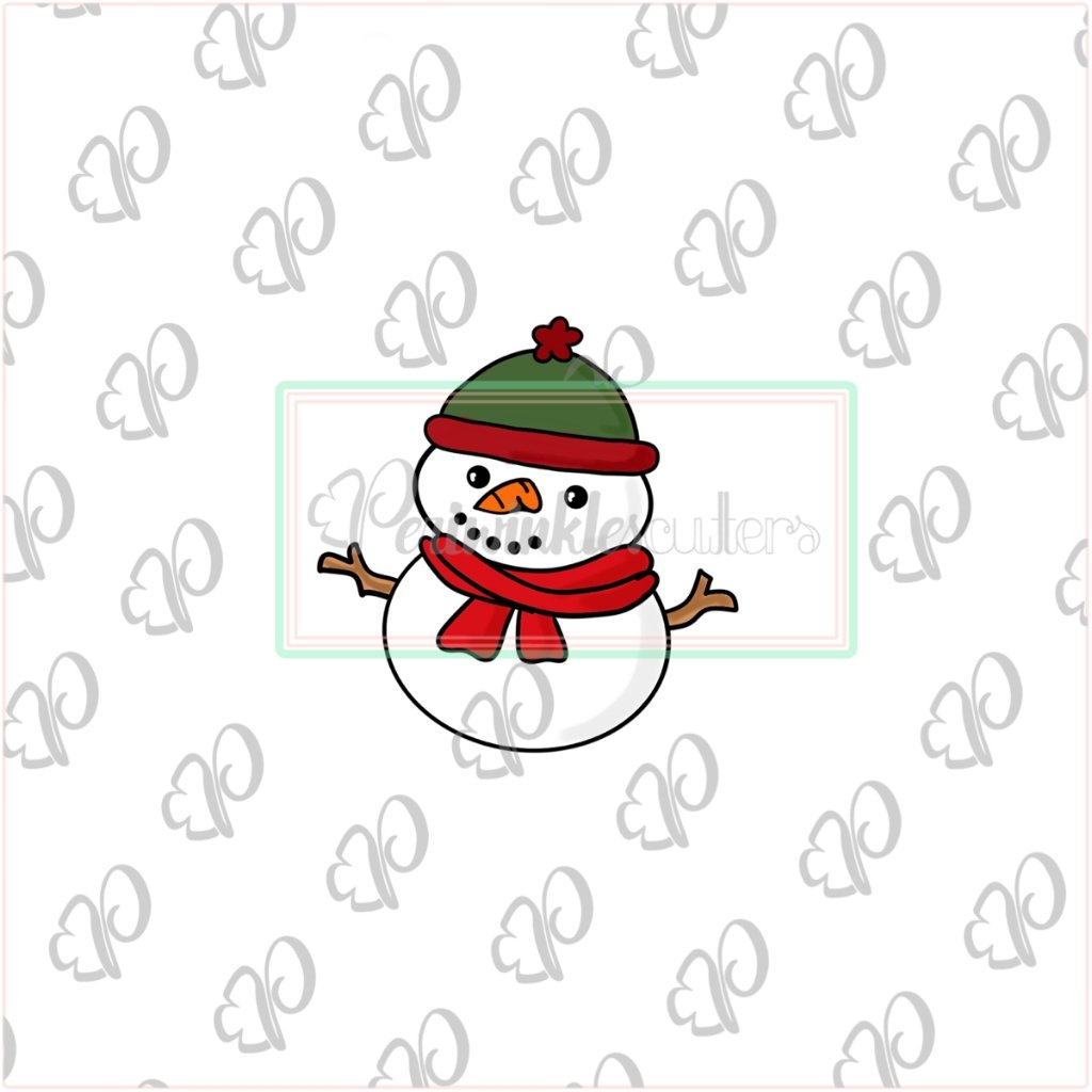Cozy Happy Snowman Cookie Cutter - Periwinkles Cutters