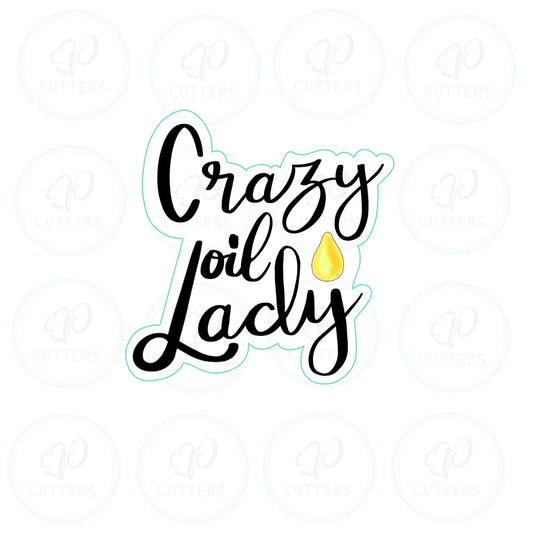 Crazy Oil Lady Plaque Cookie Cutter - Periwinkles Cutters
