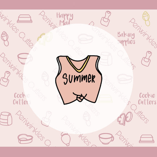 Crop Tank Top Cookie Cutter - Periwinkles Cutters